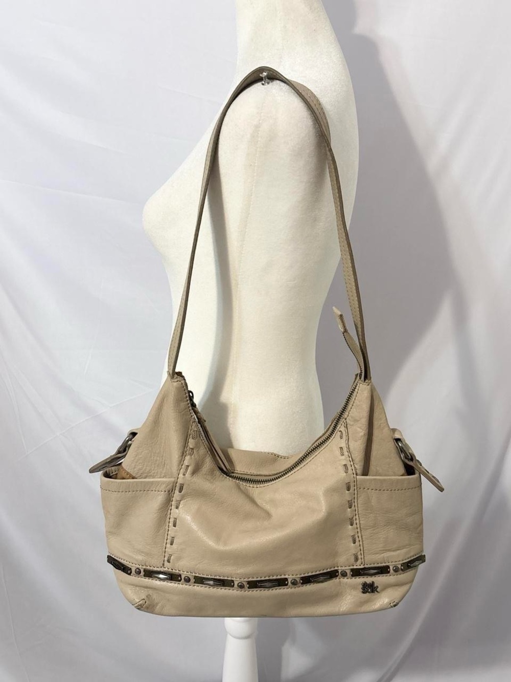 Vintage Y2K Tan Leather The Sak Boho Indie Shoulder Bag